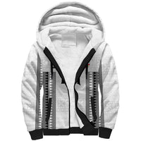 Fiji Rugby Warriors Sherpa Hoodie Masi Tribal Pattern Go Champion 2024 LT03 Unisex White - Polynesian Pride
