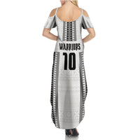 Fiji Rugby Warriors Summer Maxi Dress Masi Tribal Pattern Go Champion 2024 LT03 - Polynesian Pride