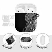 Samoan DNA Art Tattoo AirPods Case Polynesian Pattern Black Color