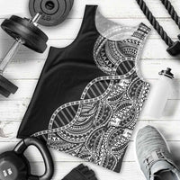 Samoan DNA Art Tattoo Men Tank Top Polynesian Pattern Black Color