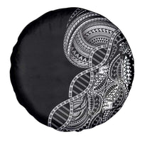 Samoan DNA Art Tattoo Spare Tire Cover Polynesian Pattern Black Color