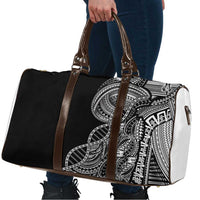 Samoan DNA Art Tattoo Travel Bag Polynesian Pattern Black Color