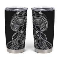 Samoan DNA Art Tattoo Tumbler Cup Polynesian Pattern Black Color