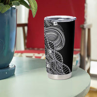 Samoan DNA Art Tattoo Tumbler Cup Polynesian Pattern Black Color
