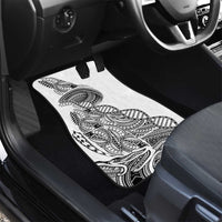 Samoan DNA Art Tattoo Car Mats Polynesian Pattern White Color