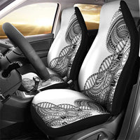 Samoan DNA Art Tattoo Car Seat Cover Polynesian Pattern White Color