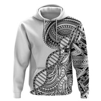 Samoan DNA Art Tattoo Hoodie Polynesian Pattern White Color