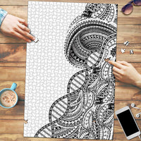 Samoan DNA Art Tattoo Puzzle Polynesian Pattern White Color