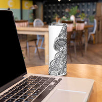 Samoan DNA Art Tattoo Skinny Tumbler Polynesian Pattern White Color