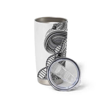 Samoan DNA Art Tattoo Tumbler Cup Polynesian Pattern White Color