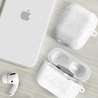 Samoan DNA Art Tattoo AirPods Case Polynesian Pattern All White