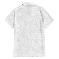 Samoan DNA Art Tattoo Family Matching Tank Maxi Dress and Hawaiian Shirt Polynesian Pattern All White