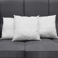 Samoan DNA Art Tattoo Pillow Cover Polynesian Pattern All White