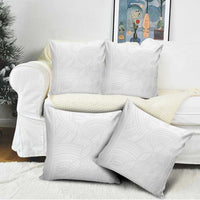 Samoan DNA Art Tattoo Pillow Cover Polynesian Pattern All White