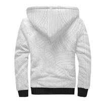 Samoan DNA Art Tattoo Sherpa Hoodie Polynesian Pattern All White