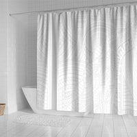 Samoan DNA Art Tattoo Shower Curtain Polynesian Pattern All White