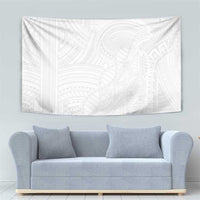 Samoan DNA Art Tattoo Tapestry Polynesian Pattern All White