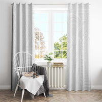 Samoan DNA Art Tattoo Window Curtain Polynesian Pattern All White