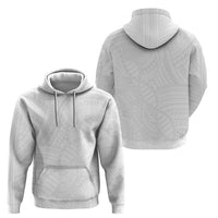 Samoan DNA Art Tattoo Zip Hoodie Polynesian Pattern All White