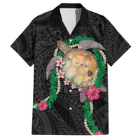 Hawaii Pikake and Maile Lei Hawaiian Shirt Honu Polynesian Pattern Black Color LT03 Black - Polynesian Pride