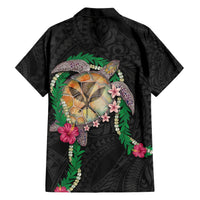 Hawaii Pikake and Maile Lei Hawaiian Shirt Honu Polynesian Pattern Black Color LT03 - Polynesian Pride