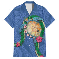 Hawaii Pikake and Maile Lei Hawaiian Shirt Honu Polynesian Pattern Blue Color LT03 Blue - Polynesian Pride