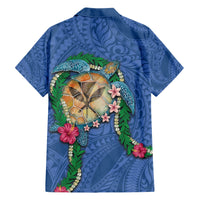 Hawaii Pikake and Maile Lei Hawaiian Shirt Honu Polynesian Pattern Blue Color LT03 - Polynesian Pride