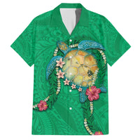 Hawaii Pikake and Maile Lei Hawaiian Shirt Honu Polynesian Pattern Green Color LT03 Green - Polynesian Pride