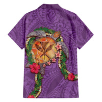 Hawaii Pikake and Maile Lei Hawaiian Shirt Honu Polynesian Pattern Pink Color LT03 - Polynesian Pride