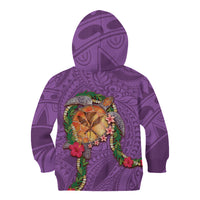 Hawaii Pikake and Maile Lei Kid Hoodie Honu Polynesian Pattern Pink Color LT03 - Polynesian Pride