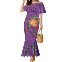 Hawaii Pikake and Maile Lei Mermaid Dress Honu Polynesian Pattern Pink Color LT03 Women Pink - Polynesian Pride