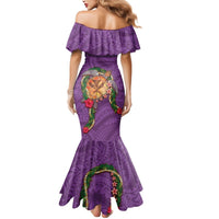 Hawaii Pikake and Maile Lei Mermaid Dress Honu Polynesian Pattern Pink Color LT03 - Polynesian Pride