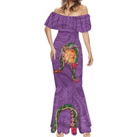 Hawaii Pikake and Maile Lei Mermaid Dress Honu Polynesian Pattern Pink Color LT03 - Polynesian Pride