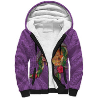 Hawaii Pikake and Maile Lei Sherpa Hoodie Honu Polynesian Pattern Pink Color LT03 Unisex Pink - Polynesian Pride