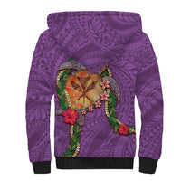 Hawaii Pikake and Maile Lei Sherpa Hoodie Honu Polynesian Pattern Pink Color LT03 - Polynesian Pride