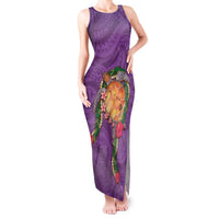 Hawaii Pikake and Maile Lei Tank Maxi Dress Honu Polynesian Pattern Pink Color LT03 Women Pink - Polynesian Pride