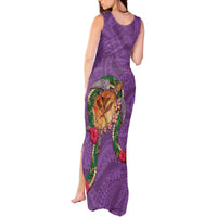 Hawaii Pikake and Maile Lei Tank Maxi Dress Honu Polynesian Pattern Pink Color LT03 - Polynesian Pride