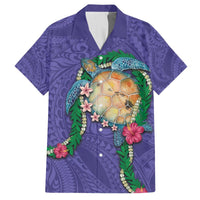 Hawaii Pikake and Maile Lei Hawaiian Shirt Honu Polynesian Pattern Purple Color LT03 Purple - Polynesian Pride