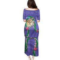 Hawaii Pikake and Maile Lei Puletasi Honu Polynesian Pattern Purple Color LT03 - Polynesian Pride