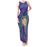 Hawaii Pikake and Maile Lei Tank Maxi Dress Honu Polynesian Pattern Purple Color LT03 Women Purple - Polynesian Pride