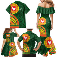 Manu'a Cession Day Family Matching Mermaid Dress and Hawaiian Shirt Polynesian Pattern