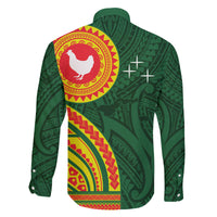 Manu'a Cession Day Family Matching Off The Shoulder Long Sleeve Dress and Hawaiian Shirt Polynesian Pattern