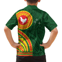 Manu'a Cession Day Family Matching Off Shoulder Maxi Dress and Hawaiian Shirt Polynesian Pattern LT03 - Polynesian Pride