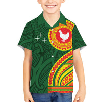 Manu'a Cession Day Kid Hawaiian Shirt Polynesian Pattern LT03 Kid Green - Polynesian Pride