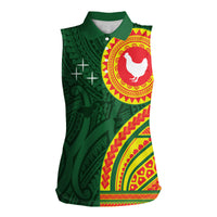 Manu'a Cession Day Women Sleeveless Polo Shirt Polynesian Pattern