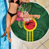 Manu'a Cession Day 120th Anniversary Beach Blanket Polynesian Pattern and Hibiscus Flower