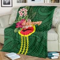 Manu'a Cession Day 120th Anniversary Blanket Polynesian Pattern and Hibiscus Flower