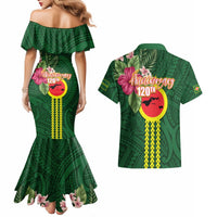 Manu'a Cession Day 120th Anniversary Couples Matching Mermaid Dress and Hawaiian Shirt Polynesian Pattern and Hibiscus Flower LT03 - Polynesian Pride