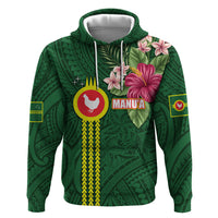 Manu'a Cession Day 120th Anniversary Hoodie Polynesian Pattern and Hibiscus Flower LT03 Pullover Hoodie Green - Polynesian Pride