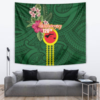 Manu'a Cession Day 120th Anniversary Tapestry Polynesian Pattern and Hibiscus Flower LT03 Green - Polynesian Pride
